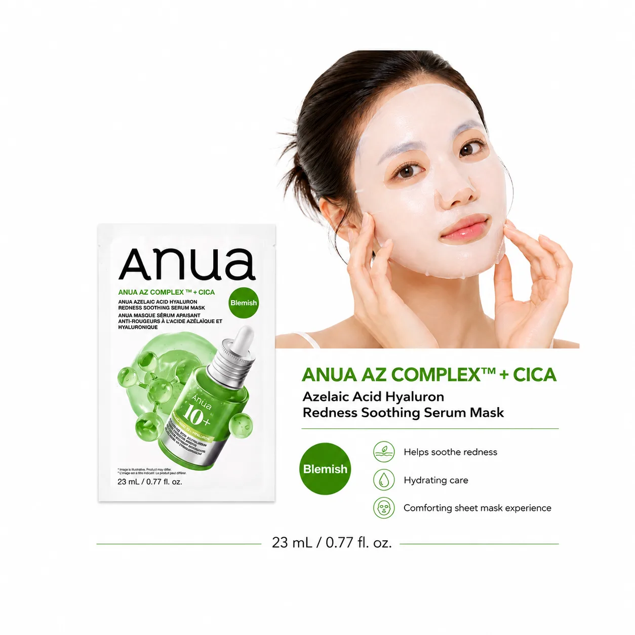 Anua Azelaic Acid Hyaluron Redness Soothing Serum Mask 23ml - Image 3