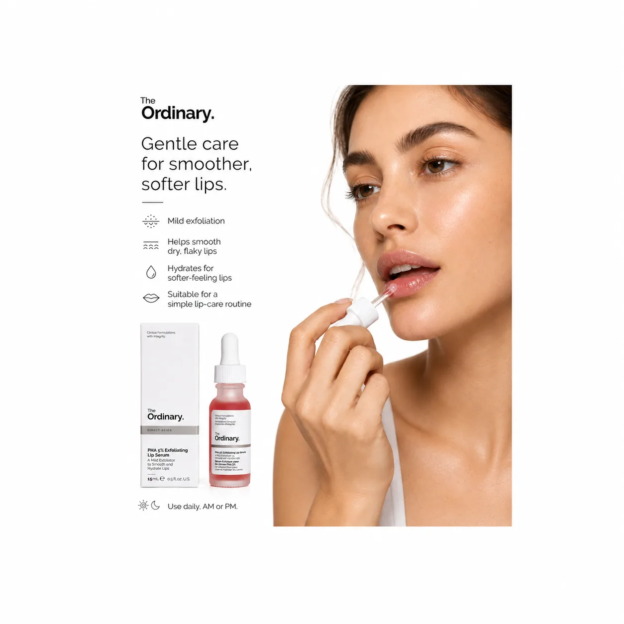 The Ordinary PHA 5% Exfoliating Lip Serum 15ml - Image 4
